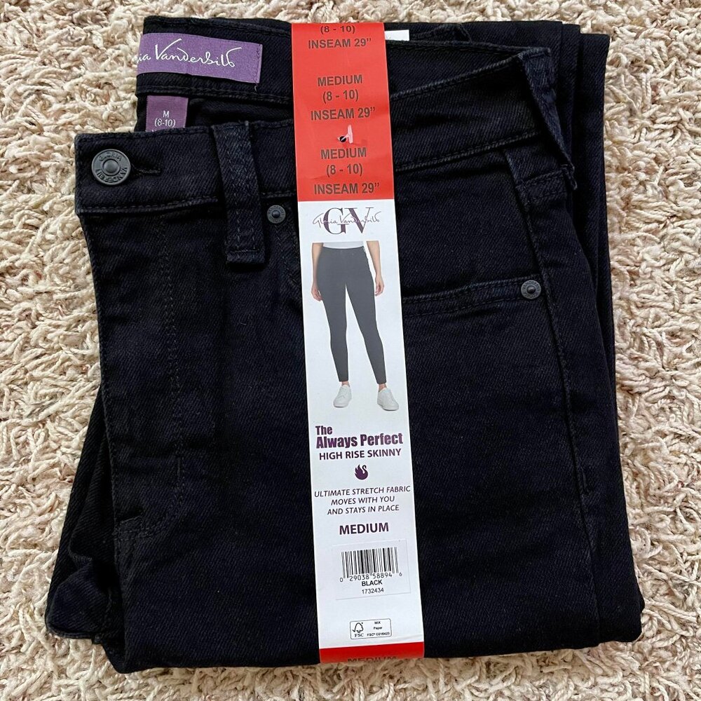 Gloria Vanderbilt Women's The Always Perfect High Rise Skinny Jeans, Sz M (8-10)